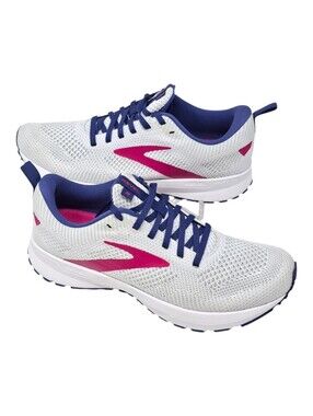 Brooks Revel 5 Running Shoes Women's 9.5 White Pink Blue Athletic Sneakers